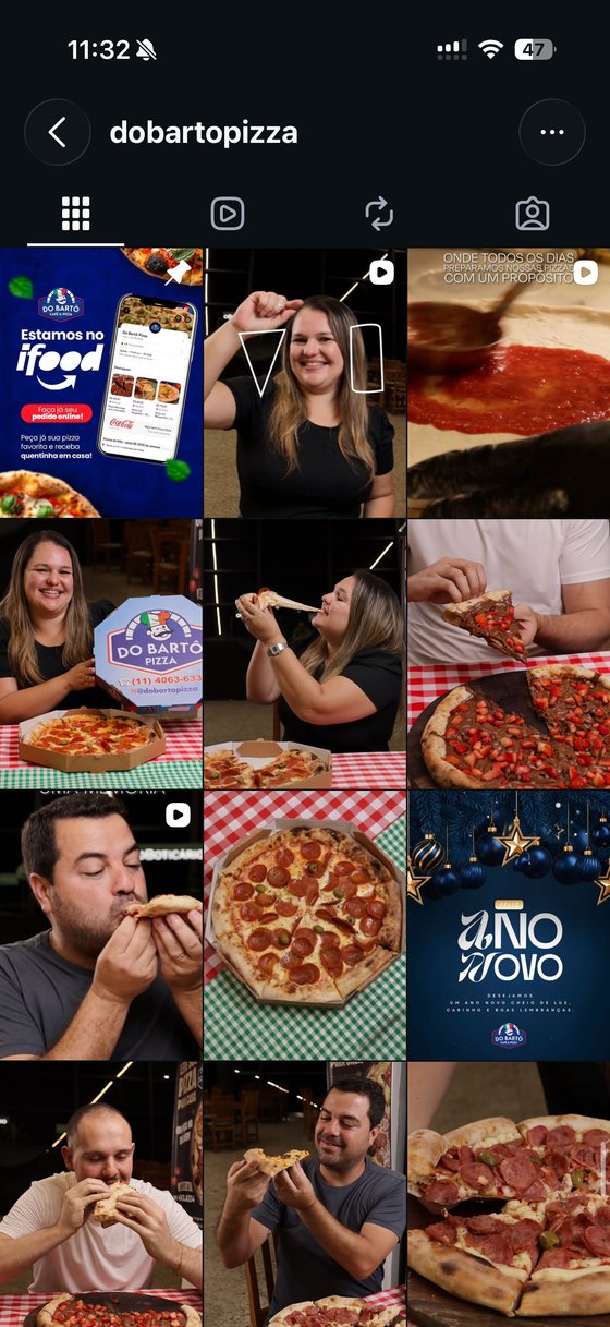 Perfil de Instagram do Do Bartô Pizza depois da Quirk